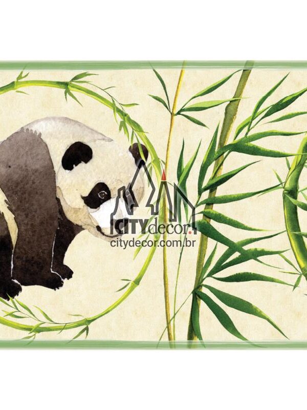 Padrão Sem Emenda Mão Desenho Panda E Planta. Papel De Parede