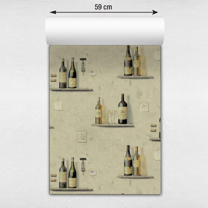 Adesivo Papel De Parede Garrafas De Vinho City Decor Adesivos