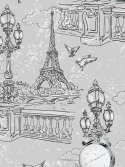 papel de parede torre eiffel cinza